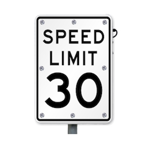 30MPH Flashing Speed Limit Sign